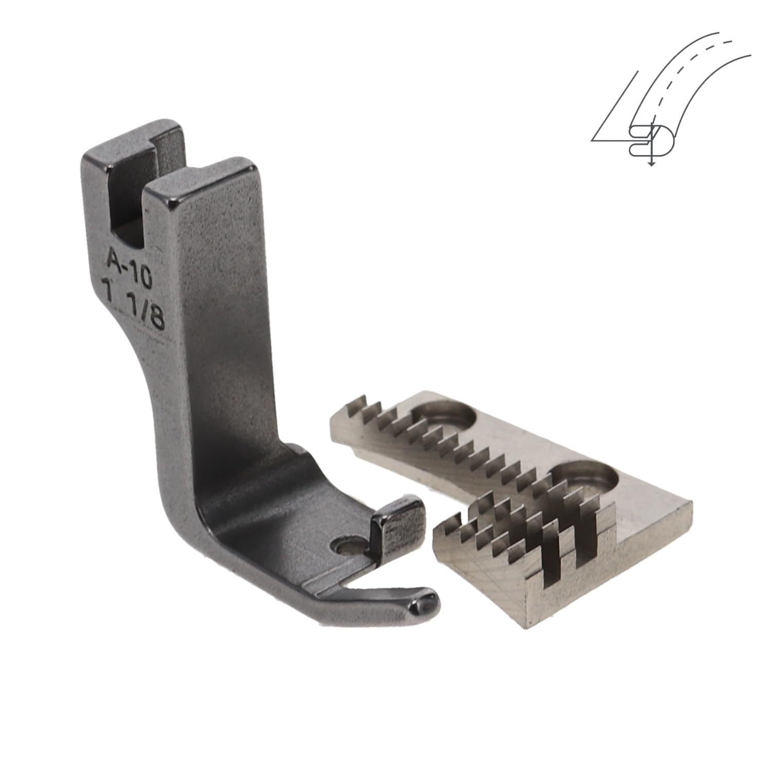 Bordatore a piego doppia completo A10 S60 1-1/4" - Entrata 32 mm - Bordo finito 8,5 mm
