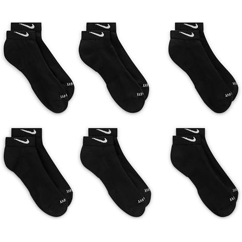 Men's Nike DRI-FIT 6-pk. Low-Cut Performance Socks, S 8-12 (BLACK) (BLACK)