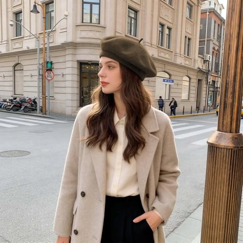 Image of Jolbndcv 6PCS Beret, French Beanie, Outdoor, Winter, Fashion Lady Hat | One Size Fits Most,Solid Color,Stretchable,for All Season