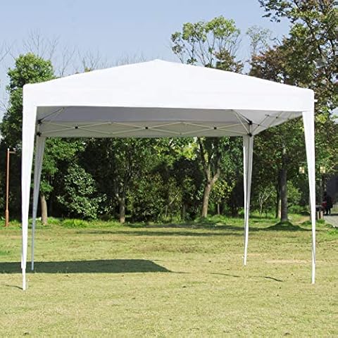 Easyzon Pop Up Patio EZ Canopy Tent Heavy Duty Gazebo Pavilion Outdoor Party Commercial Instant Tents Impact Canopies，10 x 10 FT (White) Cover