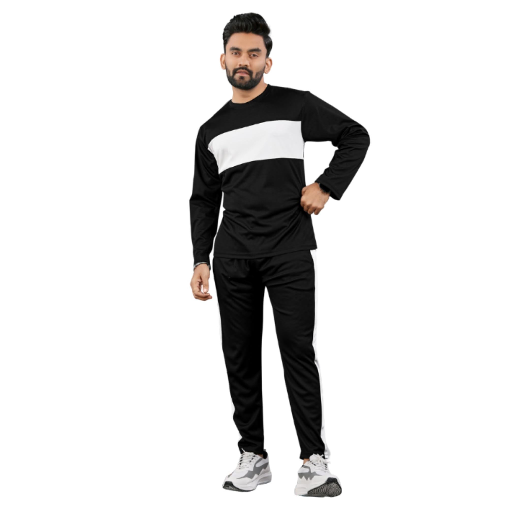Men's Track Set For Casual And Sports Activity | Cotton Fabric| Half Sleeve Round Neck Top & Track Pants |Soft Texture | Regular Fit | LAXMI -01- SHIVA-image-45