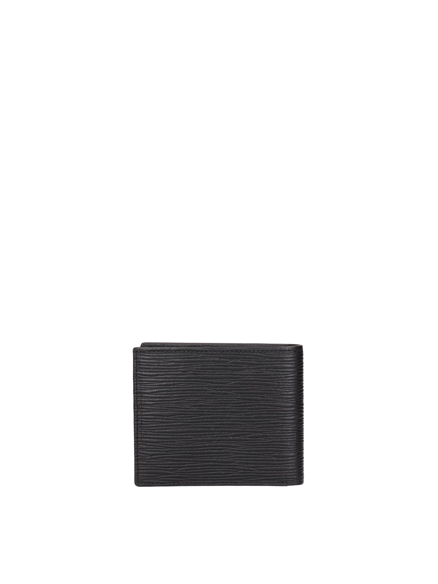 MOMO Design Cartera Piel Auténtica Negro Cuero Genuino 11.5x9.5x1.5 cm