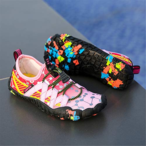 Image of UBFEN Water Shoes for Kids Boys Girls Aqua Socks Barefoot Beach Sports Swim Pool Quick Dry Lightweight Toddler Little Big Kid | Lightweight, Barefoot-style, Perfect for Water parks, Beach, Pool, Kayak, Creek Hiking, Camping, Toddler, Little Kid, Big Kid