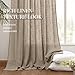 MIULEE Taupe Linen Curtains 96 Inch Length 2 Panels for Bedroom Living Room, Back Tab & Hook Belt Pleated Soft Thick Linen Textured Window Drapes Semi Sheer Light Filtering Farmhouse Burlap Look Decor