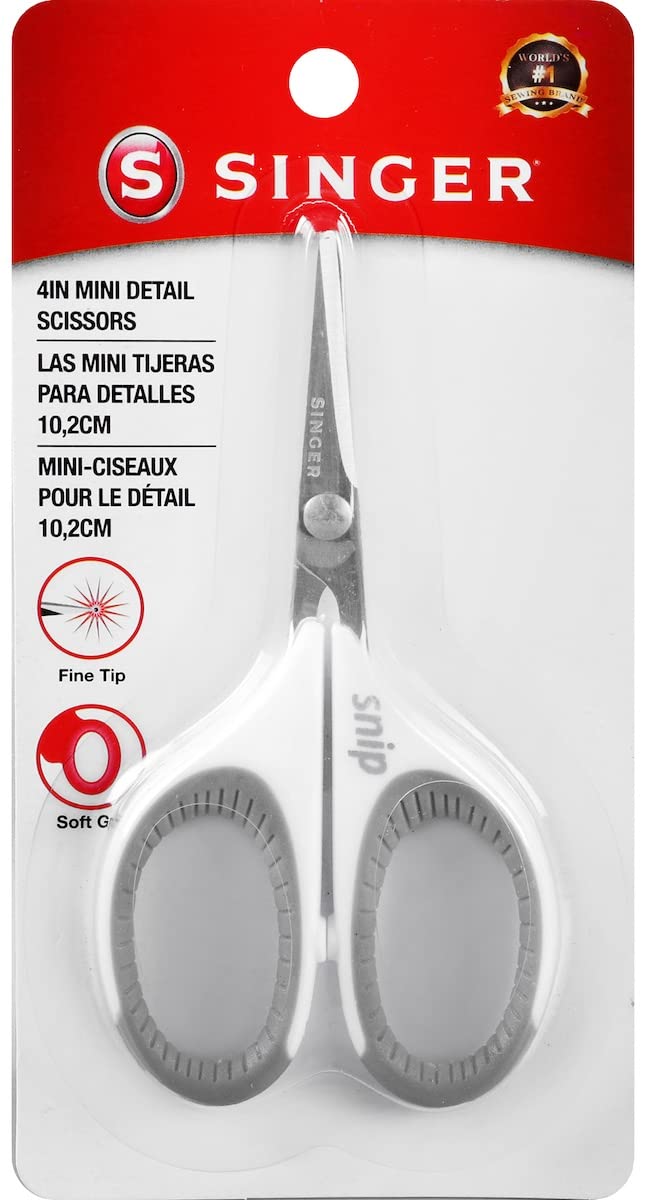 Singer Comfort Grip Craft Scissors 4"-Grey