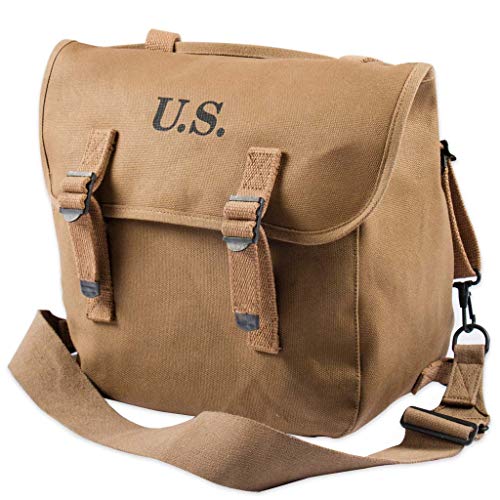 JXS WW2 de EE.UU. M36 Haversack - Campo Retro del Mochila de algodón + Lona - M1936 Caqui Correa de Hombro Mochila 30 u00d7 15 u00d7 130 cm