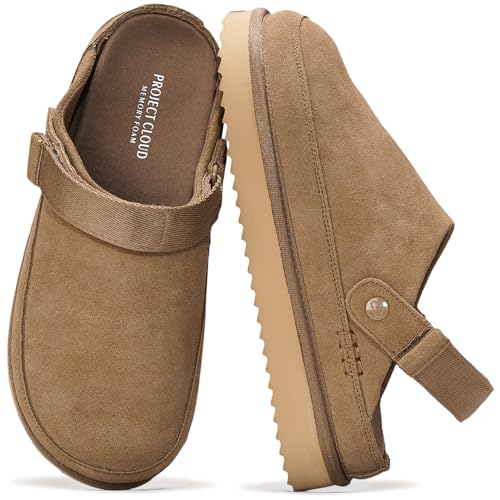 Project Cloud 100% Genuine Leather Clogs for Women - Memory...