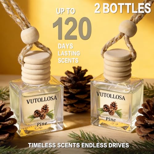 Image of 2-Pack Car Air Fresheners, Car Deodorizer, Pine Aroma Air Freshener Long Lasting Hanging Car Air Freshener for Men and Women, Car Scent Diffuser by VUTOLLOSA