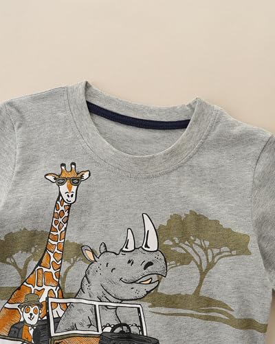 Image of AIWUHE Toddler T Shirts Cotton Summer Tshirts Boys Girls Short Sleeve Tee Tops Casual Graphic Clothes Crew Neck Shirts 2-6Y