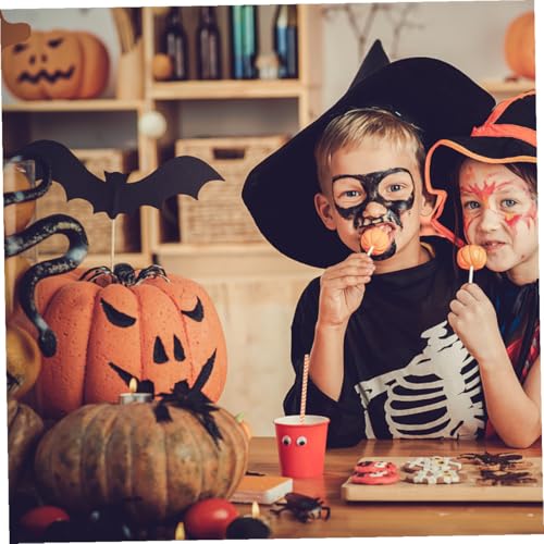 100 pitillos de papel kraft para fiesta de Halloween miniatura 4