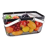 IBERG Metal Wire Basket with Handles Multi-Functional Hanging Basket - Solutions for Kitchen, Garden...