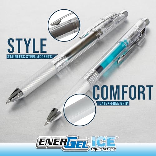 Pentel EnerGel ICE Bolígrafo de Gel Líquido, Tinta Naranja, Paquete de 12 miniatura 4