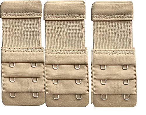 Image of Caracal Bra Hook Extender-2 Hook - 3 Eye (with Extra Elastic) -Save Your Bra Increase Band Length Bra Extensions Bra Extender Hook Bra Hooks for Women Bra Hook