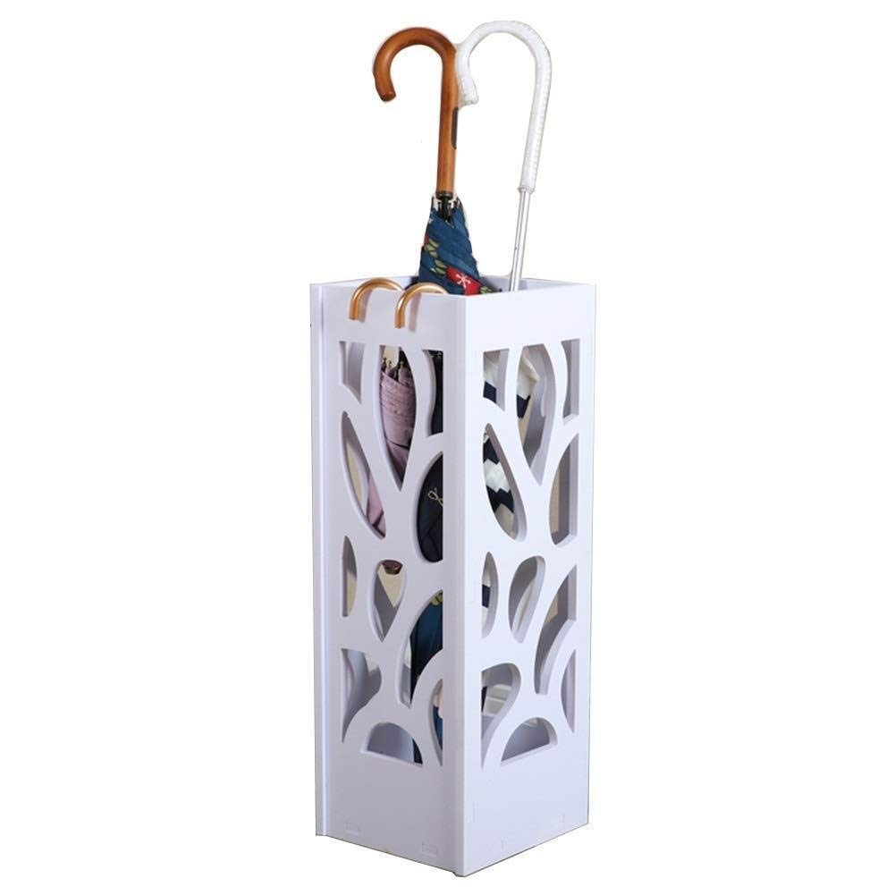 Porte-parapluie design carré blanc en bois haut de gamme