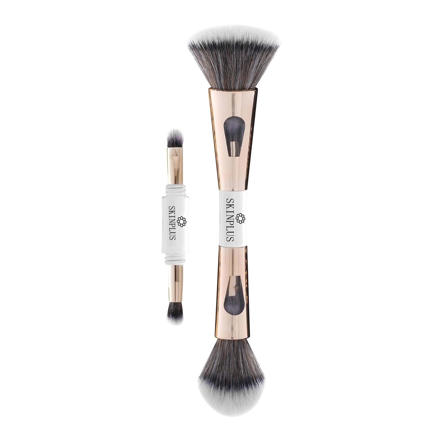 skinplus 4 in 1 Travel Brush with Foundation Brush, Powder Brush, Eyeshadow Blending Brush & Flat Brush | Soft Bristles Makeup Brushes Set for Women-picture-22