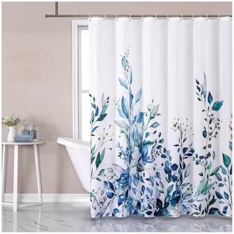 Fitepro Shower Curtain for Bathroom, Shower Curtain with 12 Hooks, Polyester Fabric Machine Washable Waterproof 72 x 72 Inch Cover