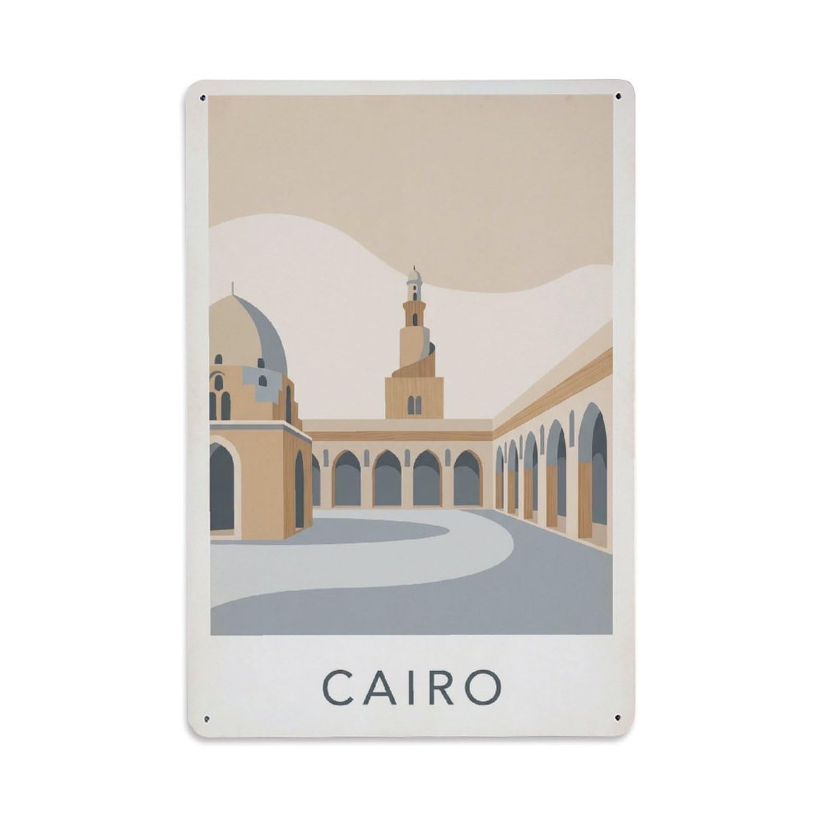 Gead 8X12inch Style Vintage Travel Cairo Journey Metal Tin Sign