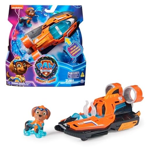 Patrulla Canina - Figura Zuma Y VEHÍCULO AERODESLIZADOR con Luces Y Sonidos DE LA SUPERPELÍCULA - 6067510 - Juguetes Niños 3 Años + Patrulla Canina Juguetes - Regalo Niño 3 Años +