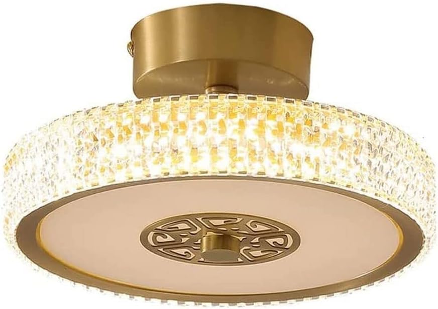 Modern LED Flush Mount Ceiling Light - Brass Mini Fixture for Indoor Use and Laundry Room