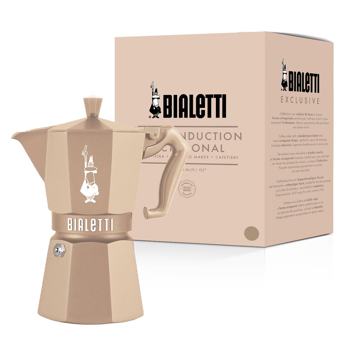 Bialetti Moka Exclusive Octogonal, cafetière italienne, 6 tasses, induction