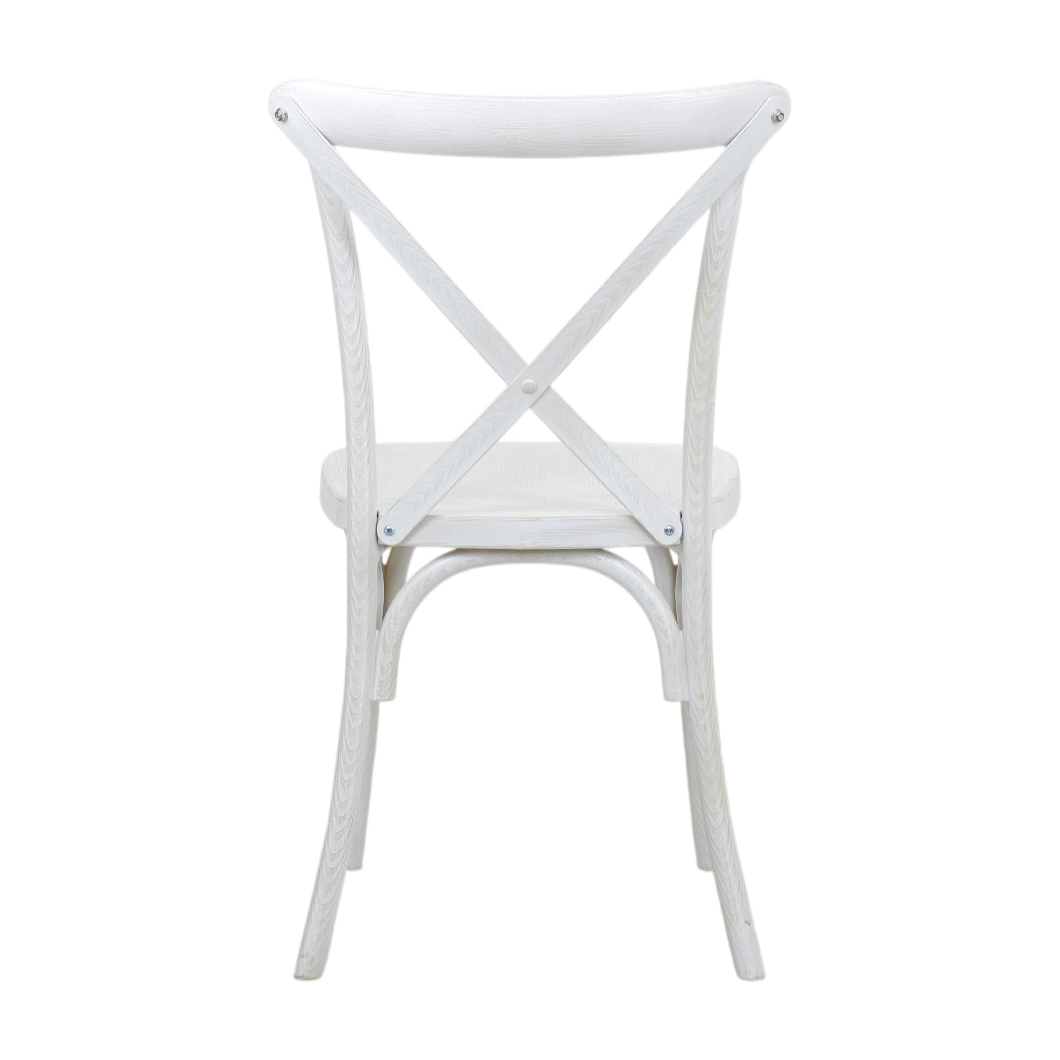 Totò Piccinni Sedia CROSS in POLIPROPILENE in KIT design Vintage EFFETTO LEGNO Croce Impilabile (Bianco Shabby Effetto Legno, 4 Pz)