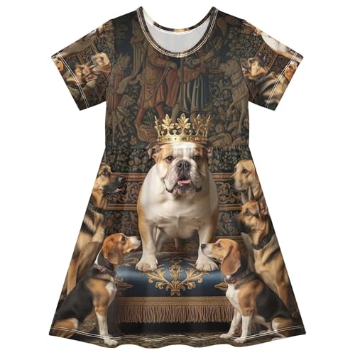 Toddler Dresses for Girls King Dogs Floral Beach Dress 2t Short Outfit Children Dress
