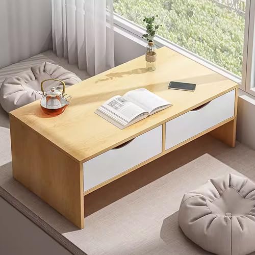 Table basse japonaise gain de place avec tiroirs pour ranger le salon