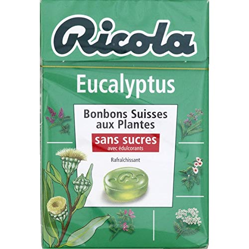 Ricola - Bonbons Suisses Aux Plantes Eucalyptus, Sans Sucres Avec Édulcorants - 50G - Lot De 4 - Prix Du Lot - Livraison Rapide En France Métropolitaine Sous 3 Jours Ouverts