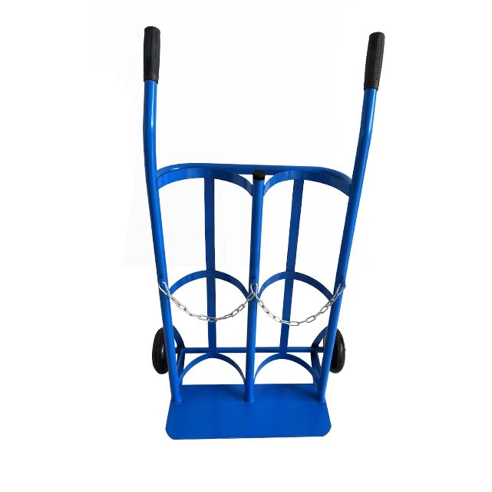 GHHVFEC Oxygen cylinder rack,Double Nitrous Oxygen Tank Holder Cart with Wheels, Rubber Handle, Adjustable Chain - Durable Steel Oxygen Cylinder Rack Stand for Easy Transport (Blue)
