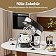 Küchenmaschine, 4L Schüsseln, 700W Knetmaschine, 6-Geschwindigkeits tragbarer, Knethaken und Rührbesen für Dressings, Zuckerguss, Baisers und mehr (WZ1)