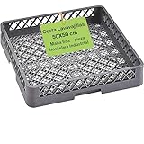 CUBETAS GASTRONORM ® Cesta Lavavajillas Universal Bandeja Escurridor Platos Vasos Cubiertos Malla Fina 50x50x10 Cm Polipropileno Gris Rack Secado Hosteleria Cocina Industrial Restaurante Caterings