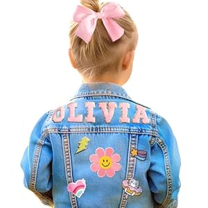 Personalized Kids Denim Jacket with Names Custom Name Jeans Jacket Long Sleeve Jean Jacket SpringFall Jackets Outerwear Jacket Easter Christmas Birthday Gifts for Toddlers Girls Boys 1 8