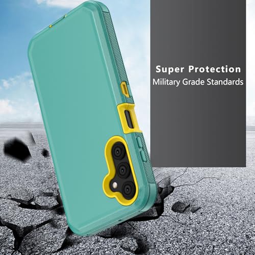 TASHHAR Phone Case for Samsung Galaxy A25 5G case,Heavy Duty Hard Shockproof Armor Protector Case Cover with Belt Clip Holster for Samsung A25 5G Phone Case (Green+Yellow) - image 6