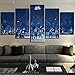 YUANJUN 5 Panneau Mural Impression sur Toile Intissée Décoration Murale Tableau Giclée Tendue Encadrée Illustrations Prete Suspendre Encadrée Salon Décor Match De Hockey sur Glace