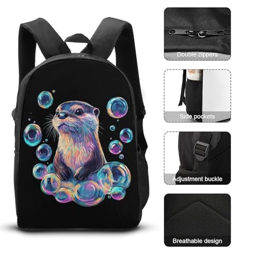 Otter Colorful Bubbles Large Travel Backpacks Carry on Backpack Weekender Bag with 2 Storage Pockets for Men And Women3