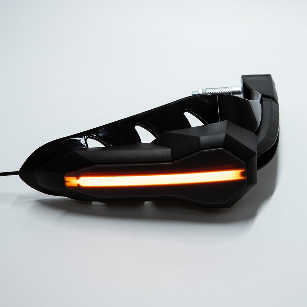 Guardamanos de Motocicleta, 7/8'' 22mm Protector de Manillar Universal a Prueba de Viento con Luz Led para Moto Cafe Racer Bobber Chopper Scooter Protector de Manillar