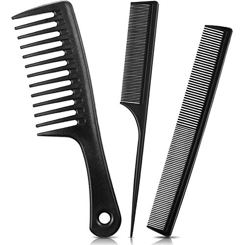 3 Pieces Styling Hair Comb Set Wide Tooth Hair Comb Anti Static Heat Resistant Tail Comb Fine and Wide Tooth Comb Hair Cutting Comb for Different Hair Types Women Men