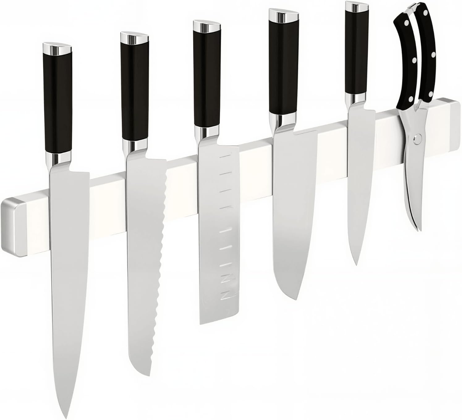 16 Inch White Magnetic Knife Holder – Sleek Wall or Fridge Holder for Stylish Kitchens, Secure No-drill Storage 16 Inch White Magnetic Knife Holder – Sleek Wall or Fridge Holder for Stylish Kitchens, Secure No-drill Storage