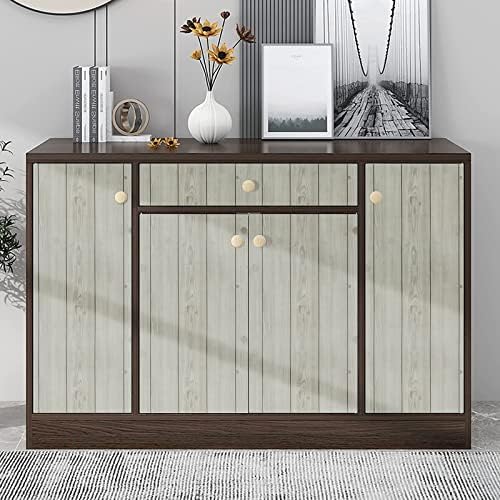 Self Adhesive Wallpaper Gray Wood Grain 45X300cm Sticky Back Plastic Grey Paper Roll Peel and Stick Upgrade Vinyl Film Covering Cupboard Wardrobe Drawer Bedroom Renovation Furniture Stickers