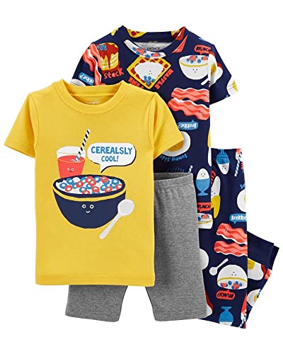Carter's Boy’s 4-Piece Snug Fit Cotton PJs (3T, Cerealsly Cool)