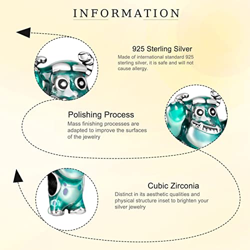 Green Monster Lion Charms 925 Sterling Silver Dangle Beads for Bracelets and Necklaces Jewelry for Women3