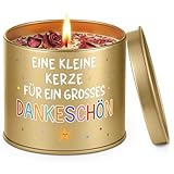 GoMelley Dankeschön Geschenke für Frauen, Kerze mit Spruch, Danke Geschenk, Kleines Dankeschön Geschenk für Mama, Oma, Kollegin, Lehrerin, Erzieherin (266ml)