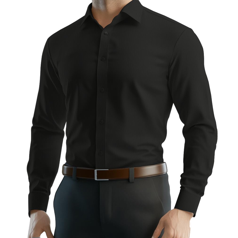 FILO HEVIS Men's Self Cord Polyster Regular fit Textured Casual Shirt.