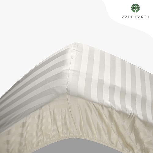 Miniatura 6 de Juego de sábanas de algodón de 4 piezas, 100% algodón con bolsillos profundos de 16 pulgadas, sábanas de tejido de satén de fácil ajuste, extra