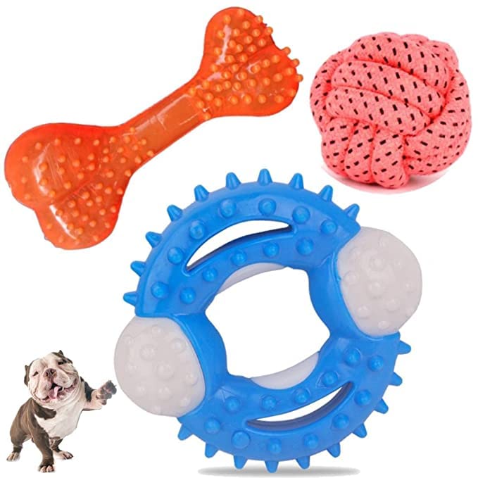 PSK PET MART Combo Pack of Dog Chew Toy - Pimple Rubber Bone, TPR Hard Chew Spike Ring (3.5 Inch), Rope Cotton Ball for Pets (Pack of 1) (B0BM4CYTVG) Amazon Price History, Amazon Price Tracker