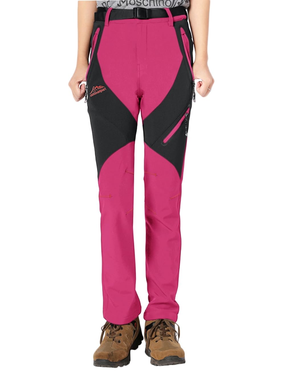 Rdruko Pantaloni da sci da donna, impermeabili, imbottiti, caldi, in softshell, invernali, per attività all'aria aperta, antivento, per attività all'aperto
