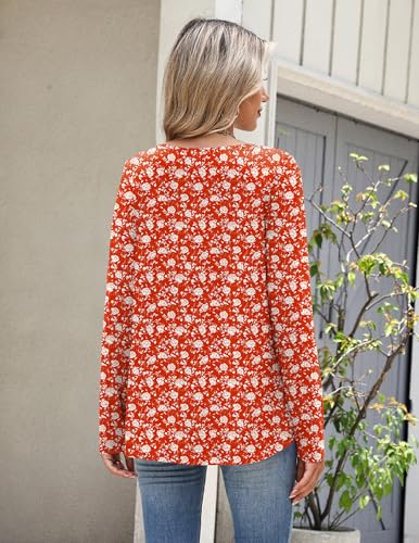Image of Zeagoo Long Sleeve Shirts for Women Fall Tops Casual Dressy V Neck Blouses Boho Tunic Western Clothes Vacation Outfits