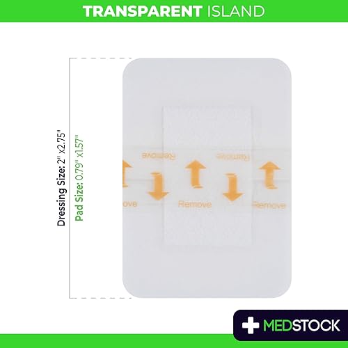 Miniatura 3 de MEDSTOCK Aderezo transparente para islas, 2 x 2.75 pulgadas (paquete de 100), apósito impermeable, capa de poliuretano, altamente transpirable,