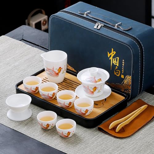 REOWONU Chinesisches Teeset Traditionelles Chinesisches Gongfu-Tee-Set für Erwachsene, Kung-Fu-Teeset mit 6 Tassen (JYMT Gaiwan6) REOWONU Chinesisches Teeset Traditionelles Chinesisches Gongfu-Tee-Set für Erwachsene, Kung-Fu-Teeset mit 6 Tassen (JYMT Gaiwan6)