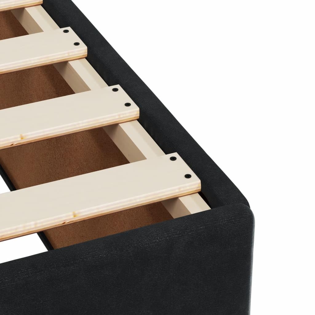 vidaXL Boxspringbett, Polsterbett Bett mit Matratze Matratzenauflage, Bettgestell mit Kopfteil Lattenrost, Doppelbett für Schlafzimmer, Schwarz 120x200cm Samt